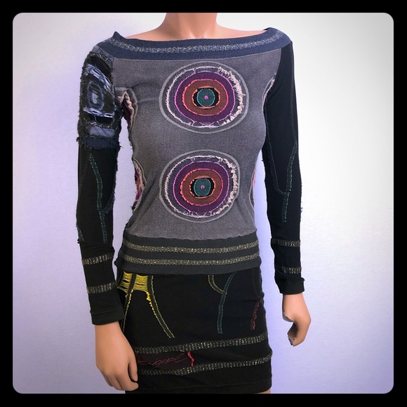 Desigual stretch bodycon mini dress Sz S/M